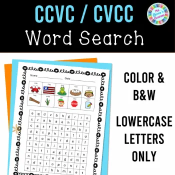 CCVC and CVCC word search