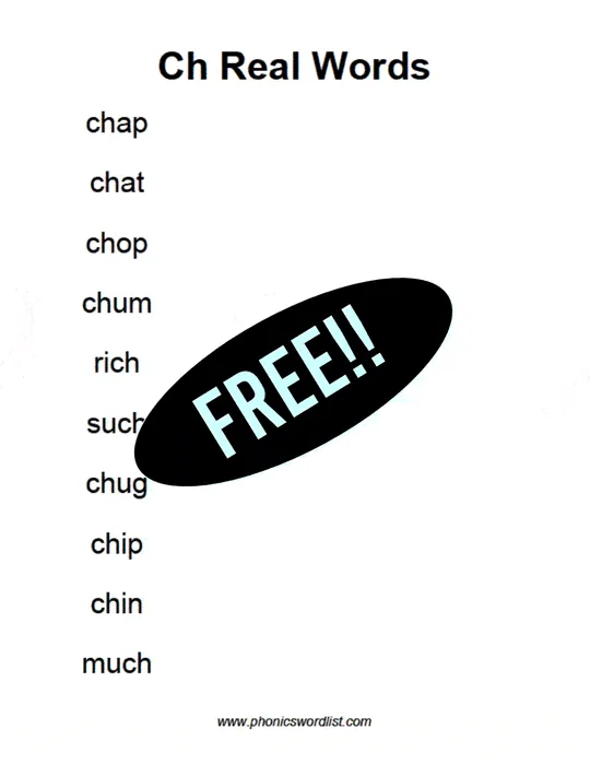 Digraph ch word list