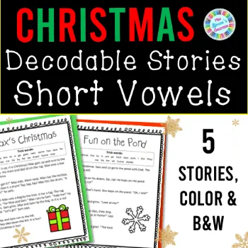 Christmas short vowel decodable text set